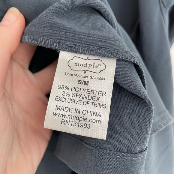 Mud Pie Raven Gray Cinched Waist Open Front Collared Vest Women’s Size S/M - Picture 5 of 7